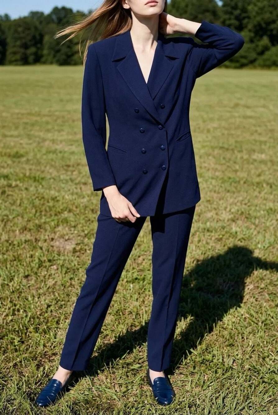 Dana Buchman Vintage Double Breasted Navy Blazer Size 20